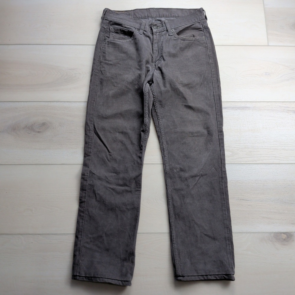 Levis 514 Straight Fit Corduroy Pants Mens 29x32 (Fits 30x28) Grey Stretch Cords